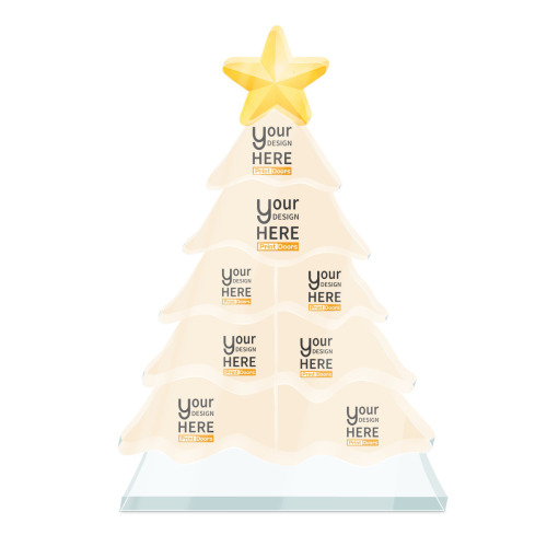 Custom Photo Xmas Tree, Family Christmas Decorations (8 Custom Areas) | Acrylic