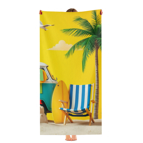 Single Sided Printed Beach Towel (Multiple Sizes) | 300GSM Polyester (Made in USA)