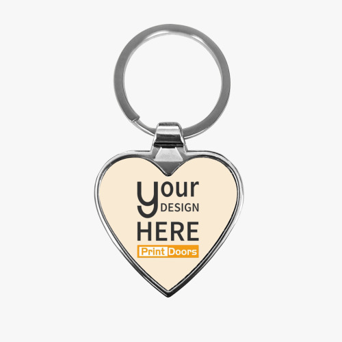 Single-Sided Printed Heart Shaped Keychain(UV Printing) | Stainless Steel